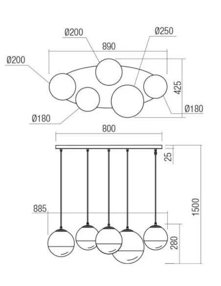 Redo Group - Berry Suspension Lamp - Chrome/Smoke Shade