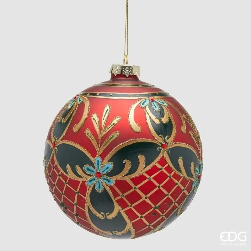 EDG - Pallina di Natale Barocco - Rosso / Oro