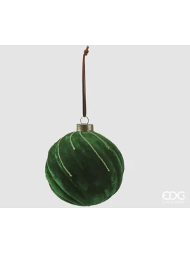 EDG - Round Velvet Christmas Ball - Green