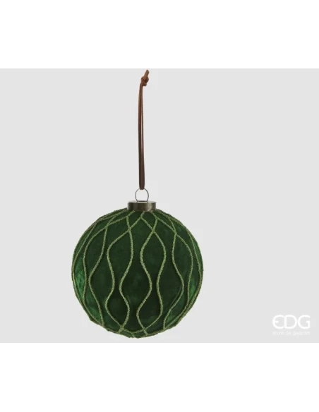 EDG - Pallina di Natale Rotonda Velvet - Verde