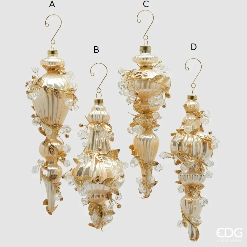 EDG - Baroque Spindle Christmas Ball - Gold