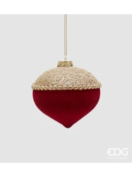 EDG - Bicolor Spinning Top Christmas Ball - Red