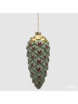 EDG - Pine Cone Christmas Ball H 17.5 cm - Green