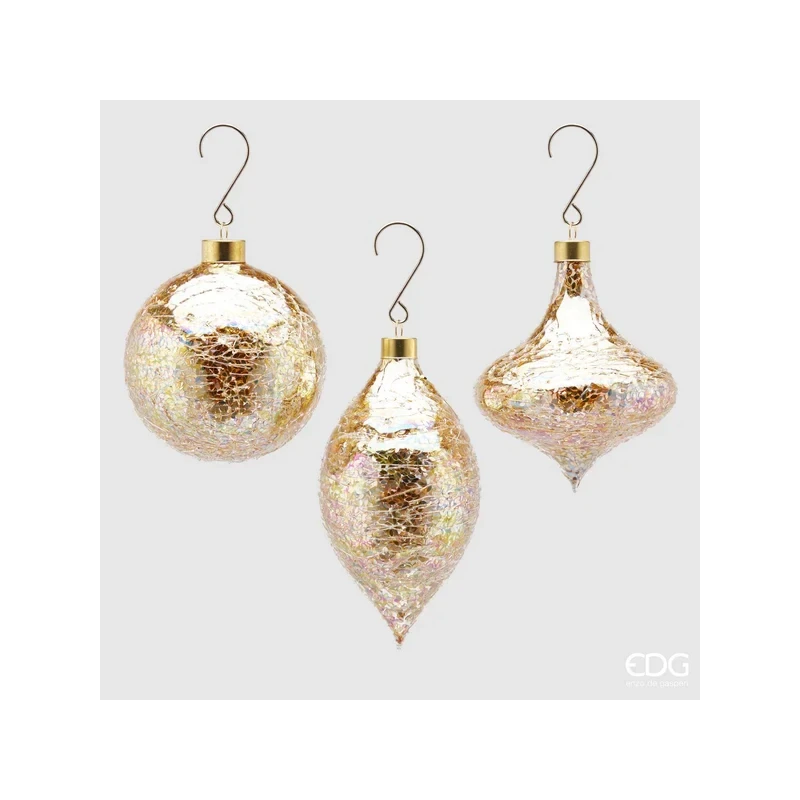 EDG - Pallina di Natale Microfoglie Fuso - Oro