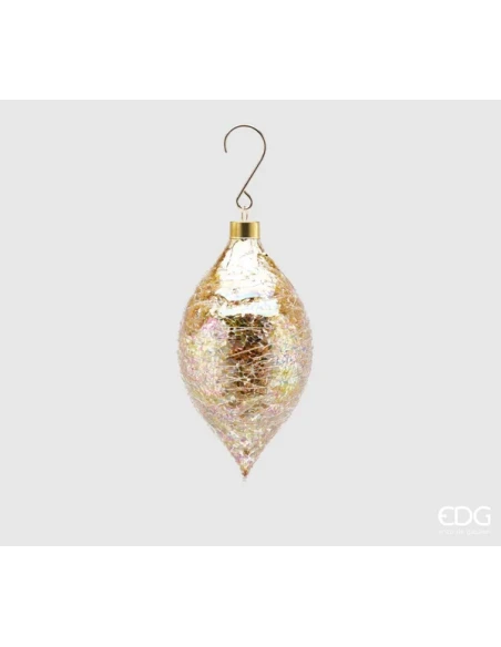 EDG - Tapered Micro-Leaf Christmas Ball - Gold