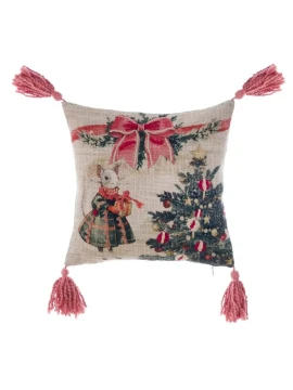 Blanc MariClò - Christmas Fairy Tale Cushion with Tassels - 30 x 30 cm