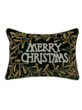 Blanc MariClò - Cuscino Velluto Merry Christmas - 35 x 50 cm