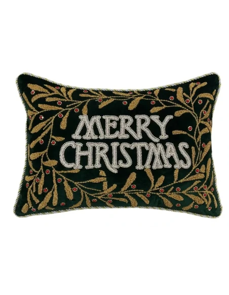 Blanc MariClò - Cuscino Velluto Merry Christmas - 35 x 50 cm