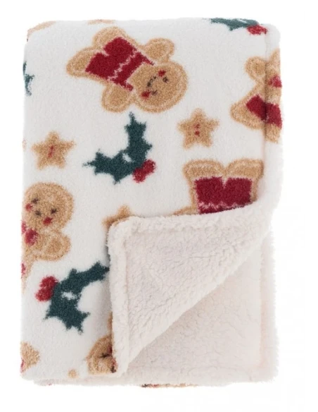 Blanc MariClò - Gingerbread Man Christmas Pop Sherpa Throw - 140 x 170 cm