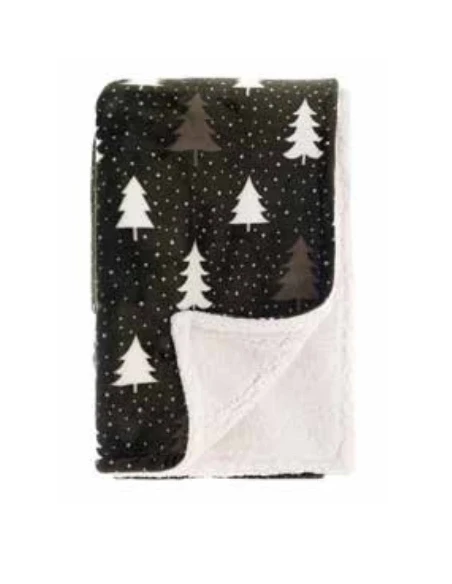 Blanc MariClò - Plaid Sherpa Gran Paradiso ALberi - 140 x 170 cm