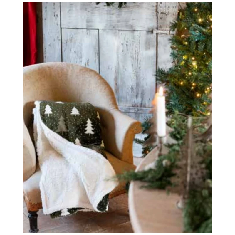 Blanc MariClò - Plaid Sherpa Gran Paradiso ALberi - 140 x 170 cm