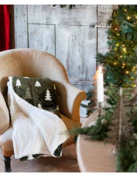 Blanc MariClò - Plaid Sherpa Gran Paradiso ALberi - 140 x 170 cm