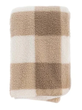 Blanc MariClò - Beige Square Sherpa Plaid - 140 x 170 cm