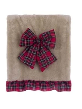 Blanc MariClò - Plaid Sherpa Bow Tartan - Beige