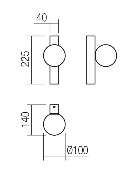Redo Group - Goji Lampada da Parete - Nero Spazzolato
