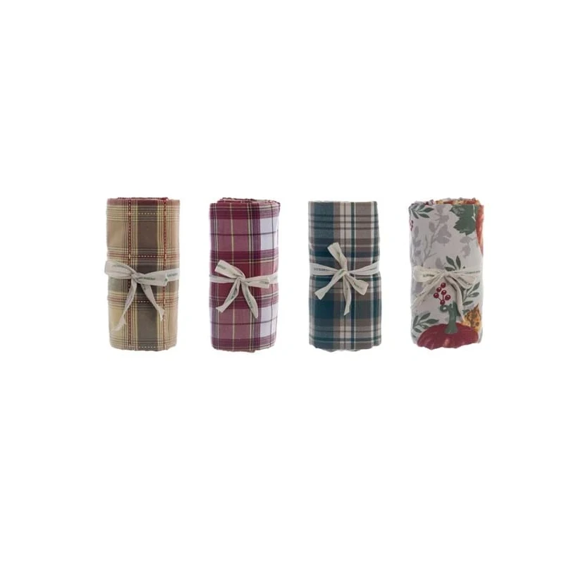 Blanc MariClò - Tovaglia Zucche di Sogno Tartan Rosso- 140 x 180 cm