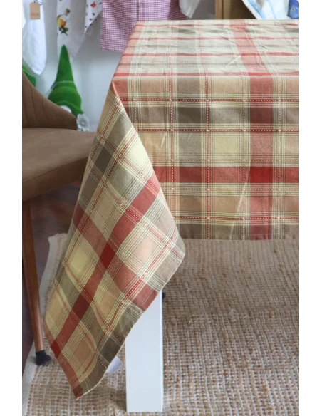 Blanc MariClò - Yellow Tartan Dream Pumpkins Tablecloth - 140 x 180 cm