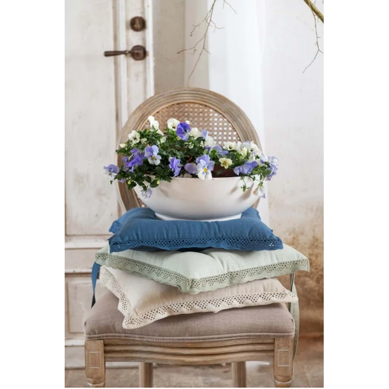 Blanc MariClò - Profilled Chair Cushion with New Infinity Lace - Green