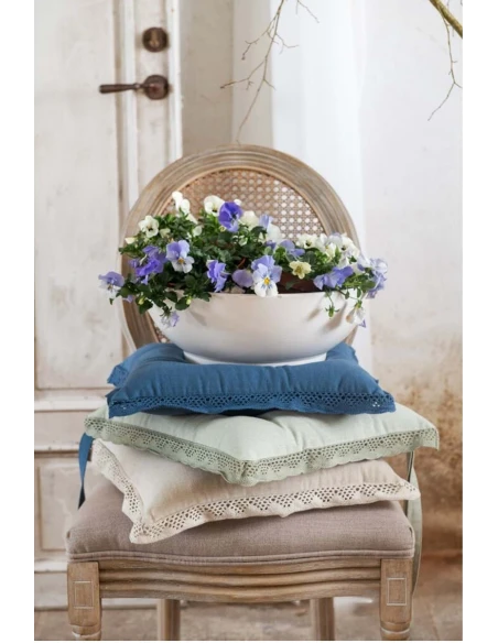 Blanc MariClò - Profilled Chair Cushion with New Infinity Lace - Green