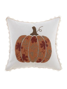 Blanc MariClò - Beaded Cushion Embroidered with Dream Pumpkins - 45 x 45 cm