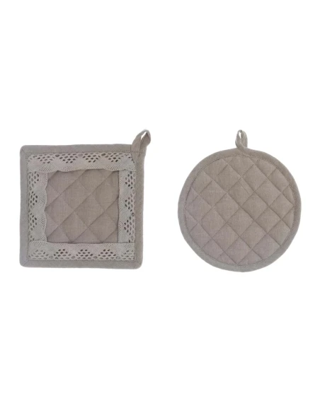 Blanc MariClò - Set of 2 New Infinity Pot Holders - Beige