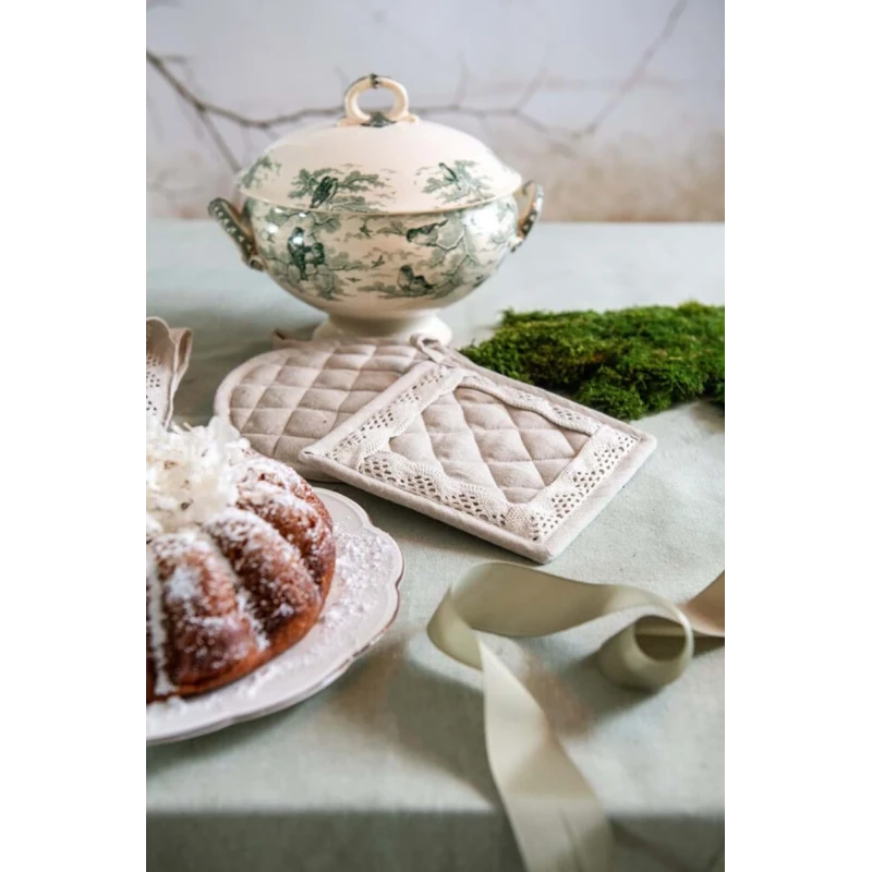 Blanc MariClò - Set of 2 New Infinity Pot Holders - Beige