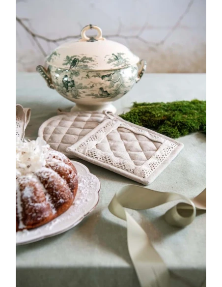 Blanc MariClò - Set of 2 New Infinity Pot Holders - Beige