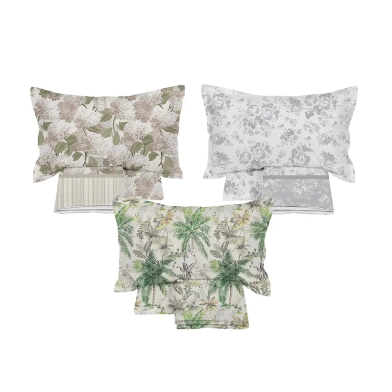Blanc MariClò - Completo Letto Tropicale Ortensie Rose Collection - Ortensie