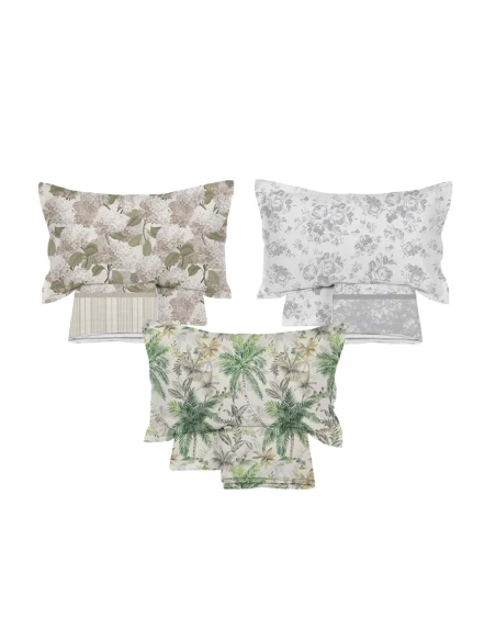 Blanc MariClò - Completo Letto Tropicale Ortensie Rose Collection - Tropicale