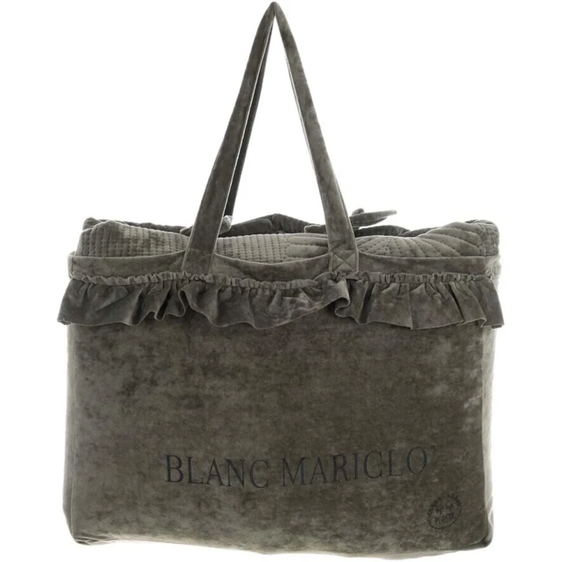 Blanc MariClò - Velvet Foliage Ruffle Bedspread - Green