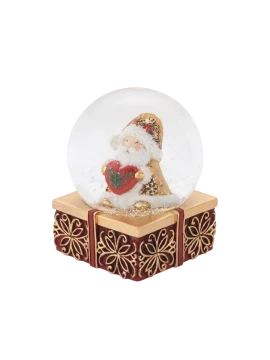 Henriette - Decorazione Globo Babbo Natale con Cuore - Rosso