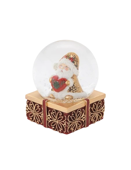 Henriette - Decorazione Globo Babbo Natale con Cuore - Rosso