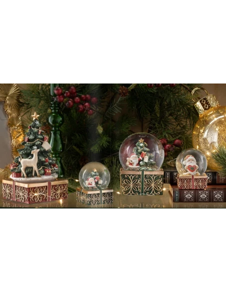 Henriette - Decorazione Globo Babbo Natale con Cuore - Rosso