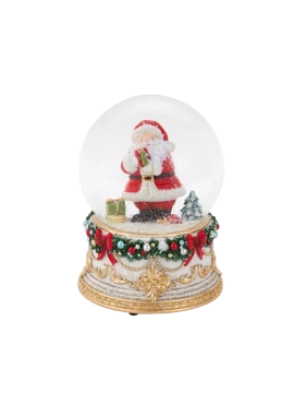 Henriette - Santa Claus with Gifts Globe Music Box