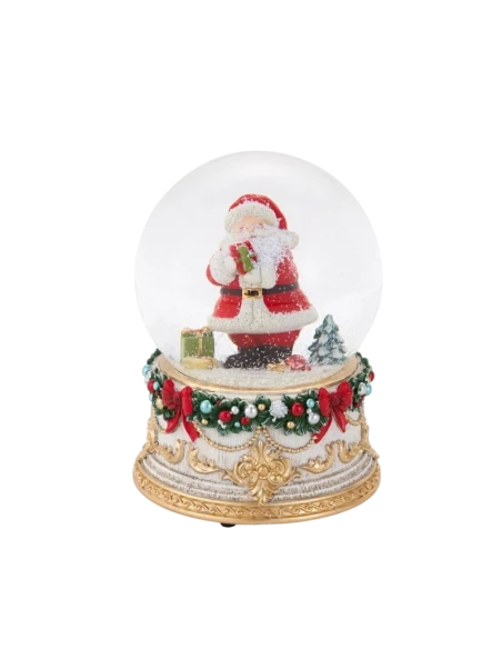 Henriette - Santa Claus with Gifts Globe Music Box