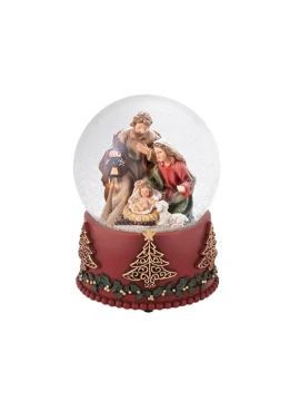 Henriette - Nativity Globe Music Box - Red